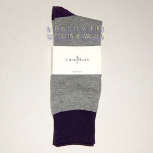 Cole Haan Nightshade Crew Socks purple gray 2-tone